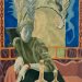 Peinture d'une femme assise sur un canapé