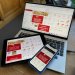 Mobile, tablette et ordinateur affichant l'application Library Mobile