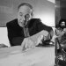 Pierre Boulez with Didier Arditti, Andrew Gerzso and Giuseppe di Giugno working with the electroacoustic device for Répons à l'Espace de projection (1980)