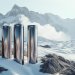 Batteries in a mountain landscape