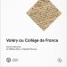 Couverture de l'édition imprimée de l'ouvrage "Valéry au Collège de France"