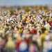 Small figurines representing a crowd of people