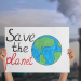 "Save the planet" avec une illustration de la Terre