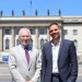 Thomas Römer et Yoan Vilain devant Humboldt-Universität zu Berlin
