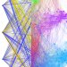 Réseau de nœuds colorés reliés par des liens, illustrant des groupes distincts en violet, bleu et jaune.